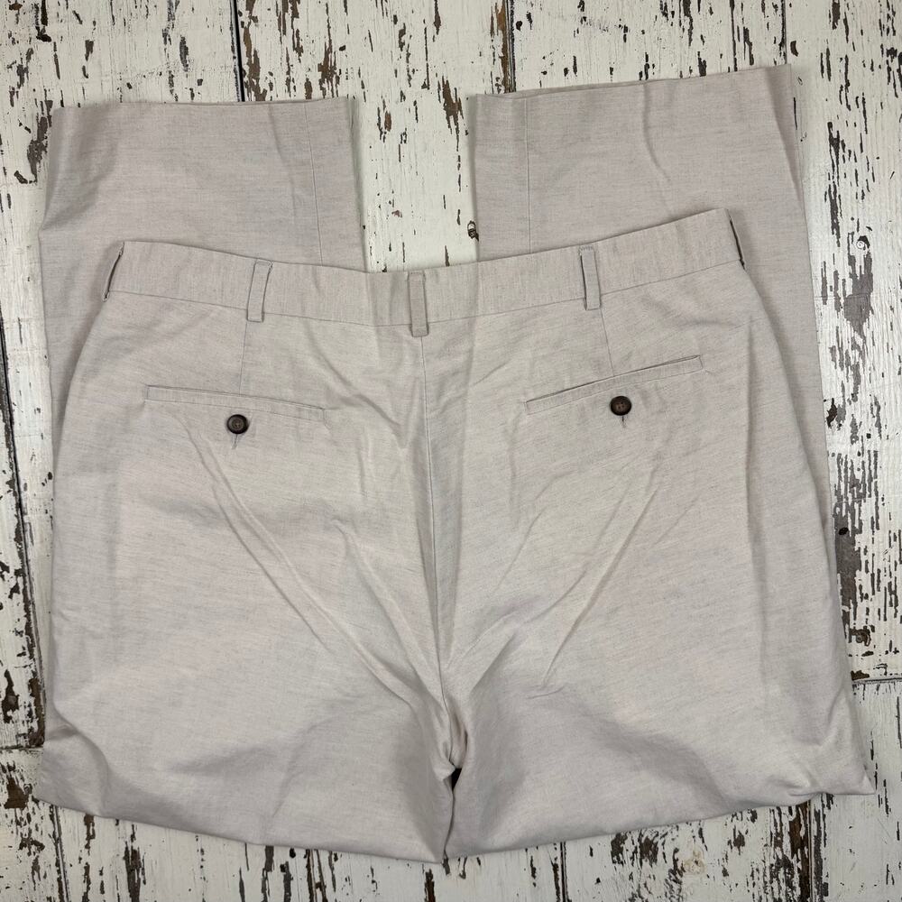 Axist Linen Dress  pant men’s 38x30 flat front cream color Linen /cotton blend - Picture 3 of 6